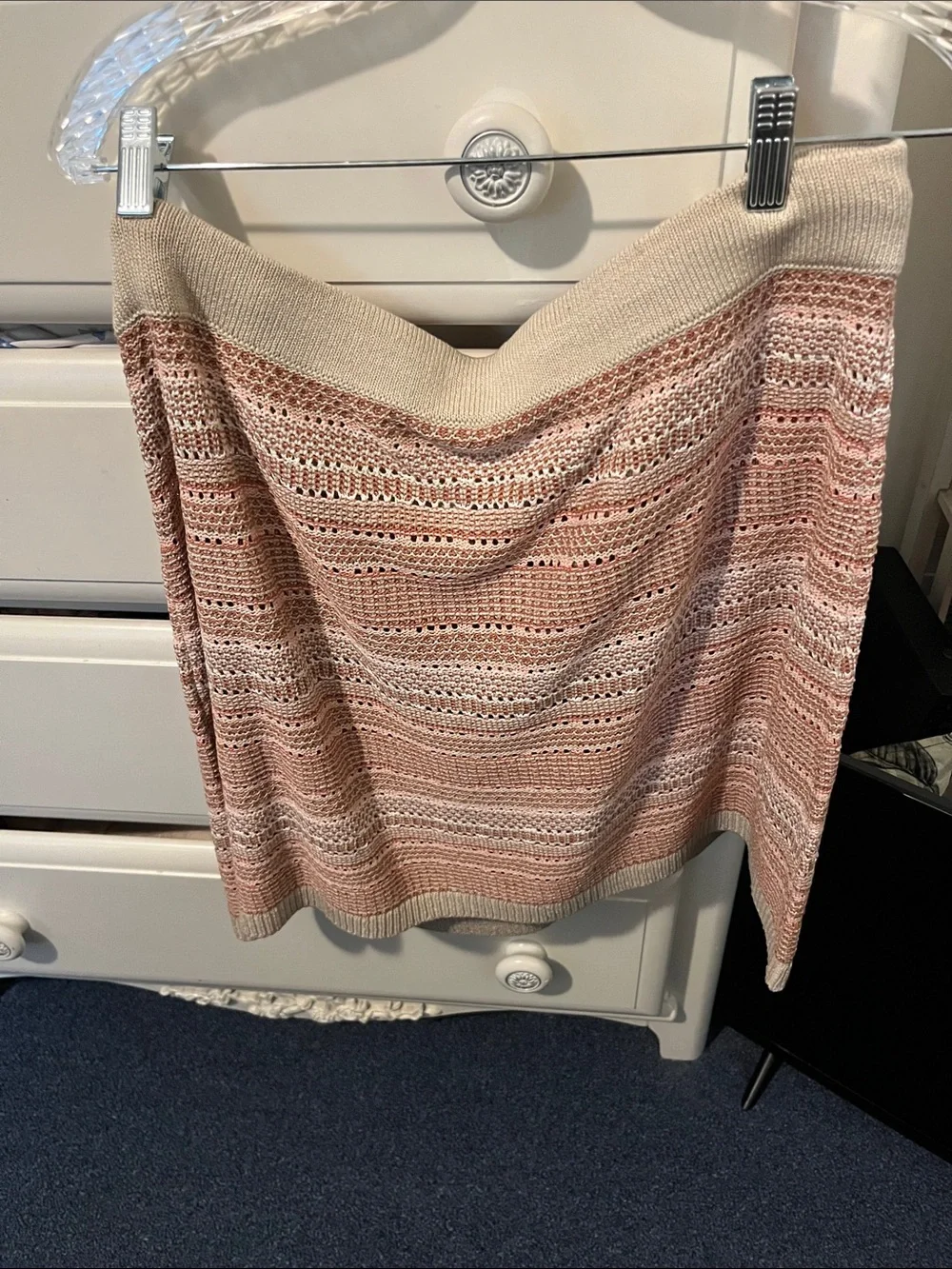 LOFT Pink Peach Knit Drawstring Skirt - Picture 2 of 3